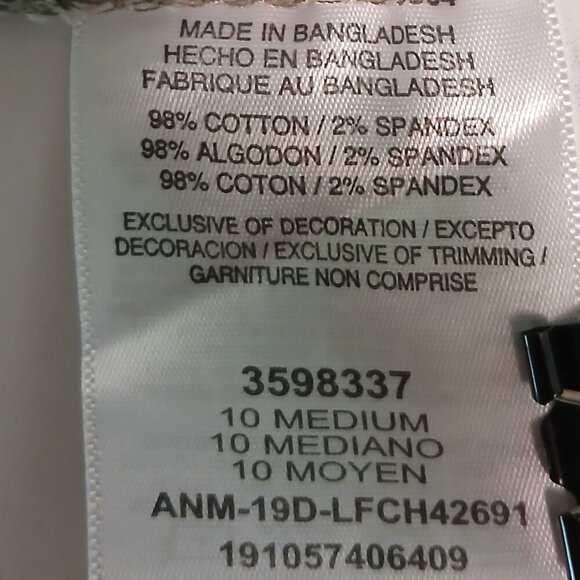 Lee Relaxed Fit Midrise Green Cargo Shorts Sz 10 - Picture 3 of 9